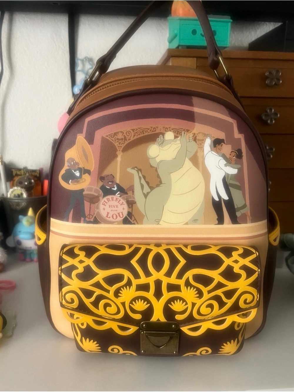The Princess and the Frog Brown & Yellow Mini Backpack
